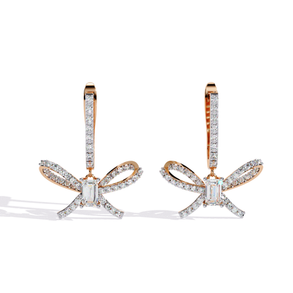 1.19 Ct Round Diamond Infinity Cluster Hoop Earrings - HIGHCARAT DIAMONDS