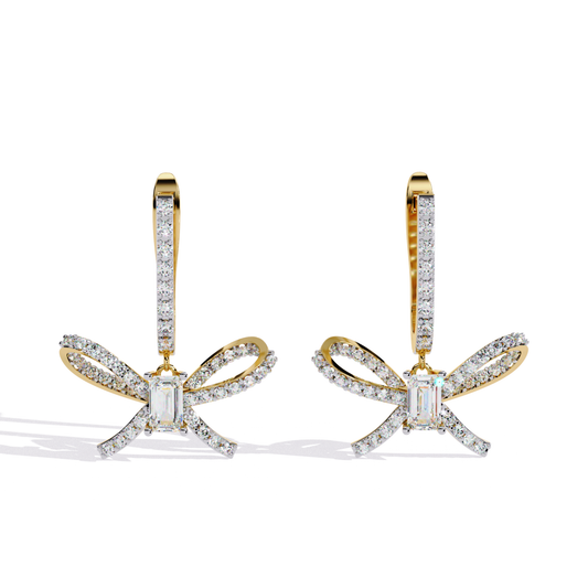 1.19 Ct Round Diamond Infinity Cluster Hoop Earrings - HIGHCARAT DIAMONDS