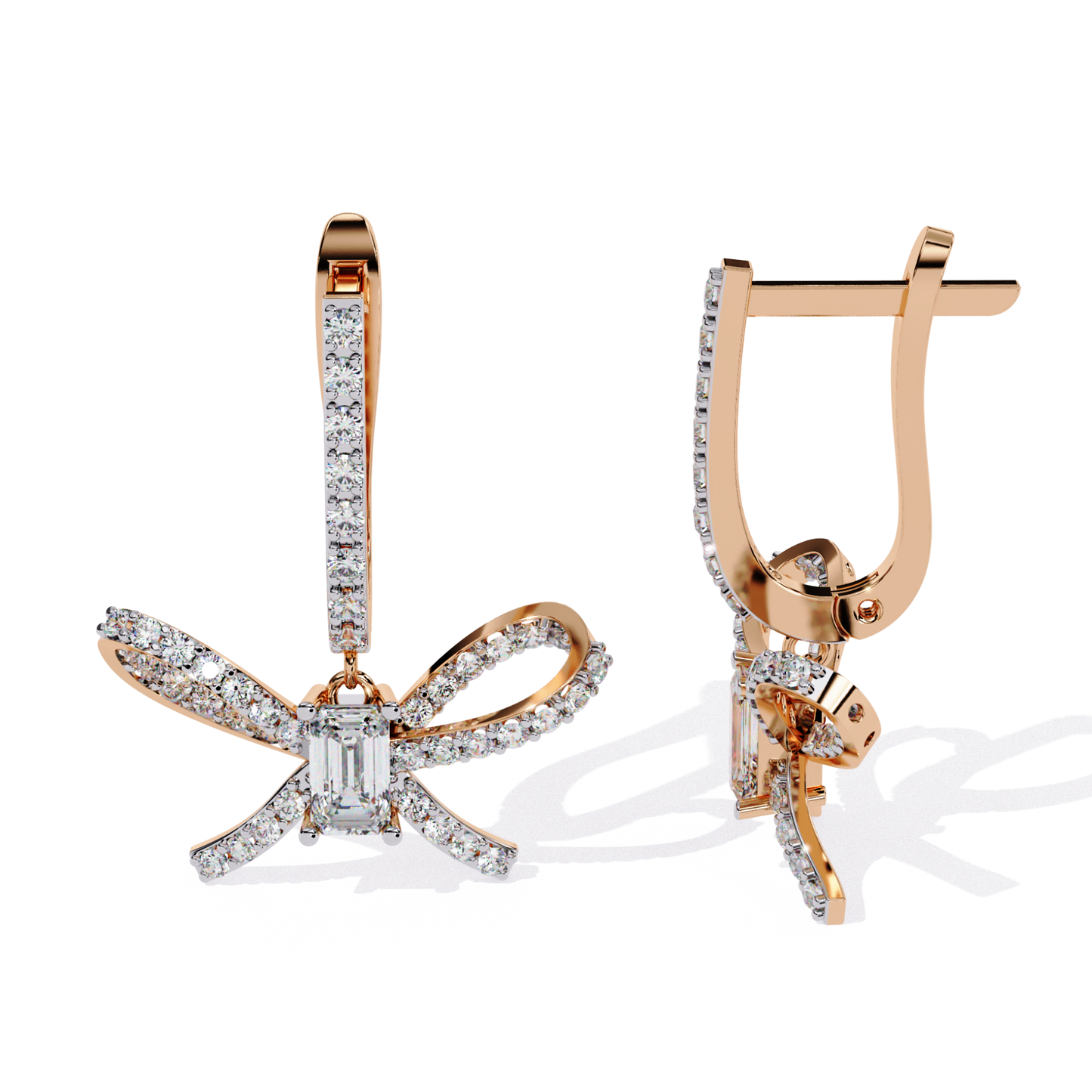 1.19 Ct Round Diamond Infinity Cluster Hoop Earrings - HIGHCARAT DIAMONDS