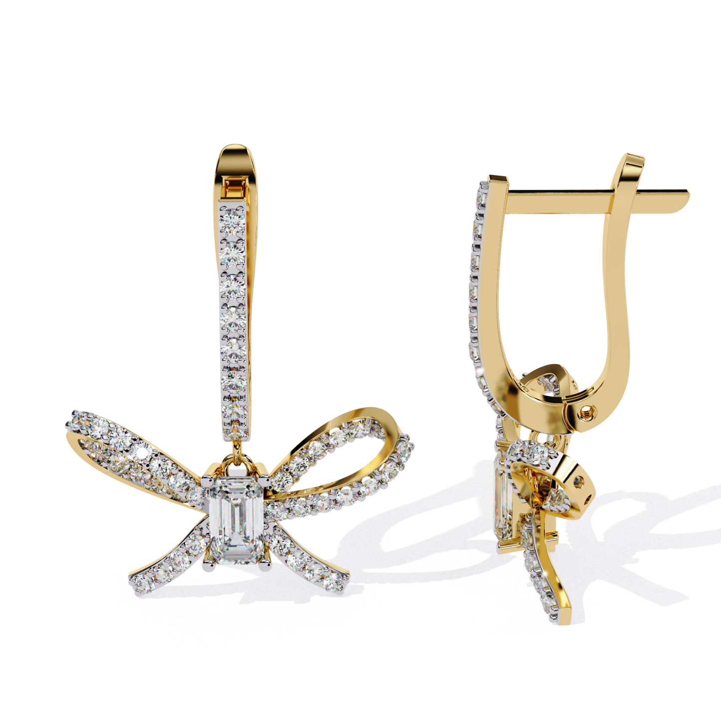 1.19 Ct Round Diamond Infinity Cluster Hoop Earrings - HIGHCARAT DIAMONDS