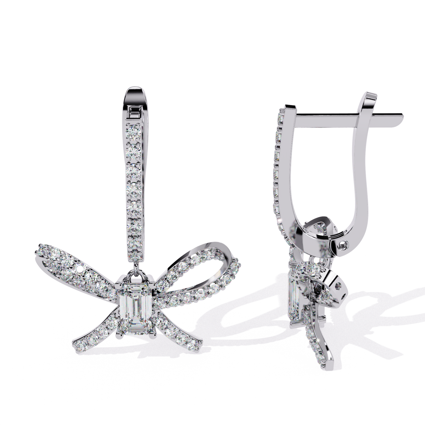 1.19 Ct Round Diamond Infinity Cluster Hoop Earrings - HIGHCARAT DIAMONDS