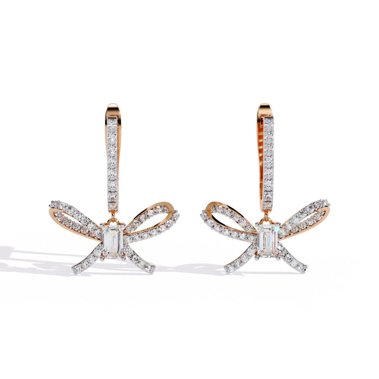 1.19Ct Round Cut High Quality Diamond Infinity Shape Minimalist Vintage Cluster Hoop Earring Gift For Her