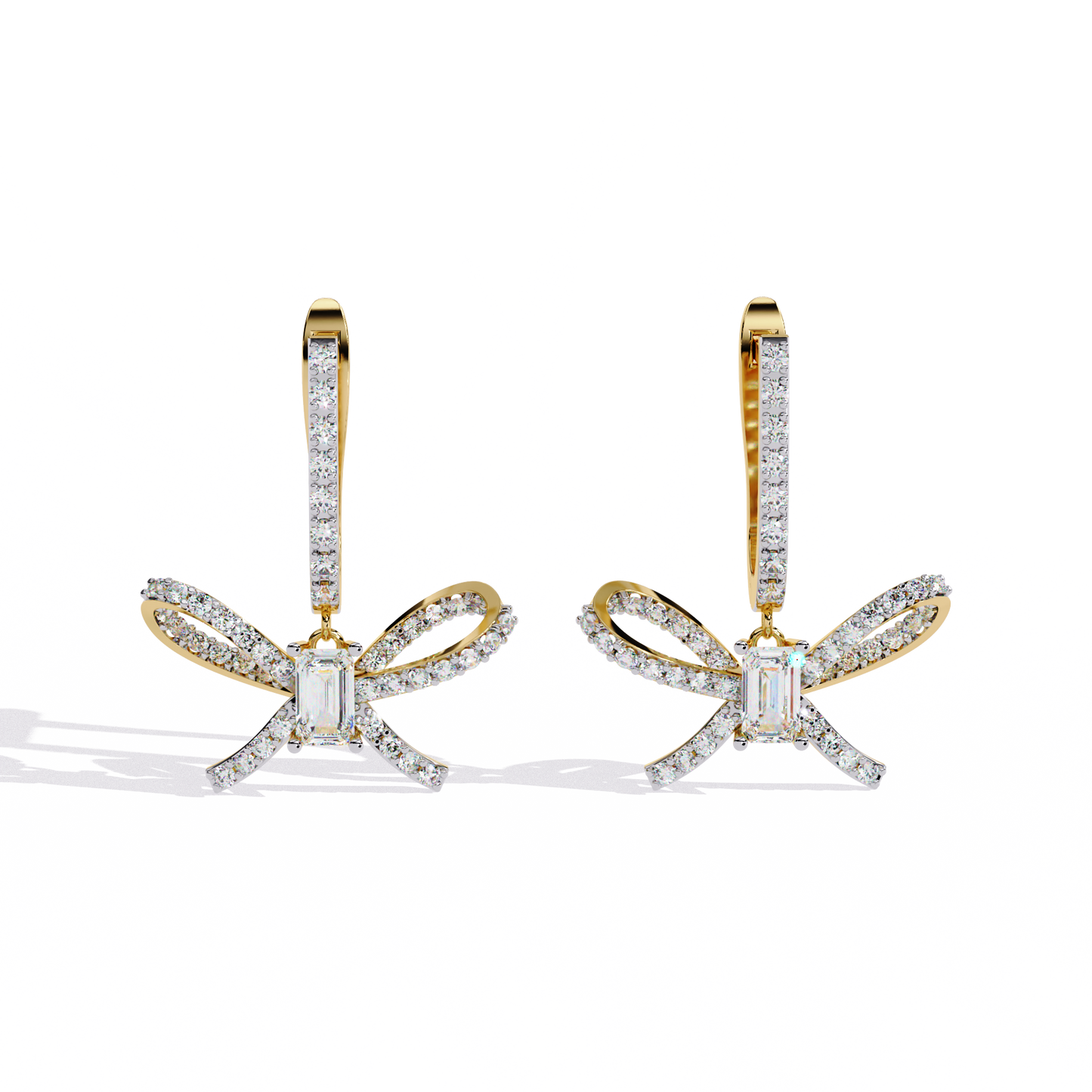 1.19Ct Round Cut High Quality Diamond Infinity Shape Minimalist Vintage Cluster Hoop Earring Gift For Her