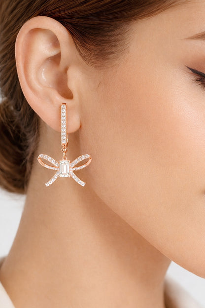 1.19Ct Round Cut High Quality Diamond Infinity Shape Minimalist Vintage Cluster Hoop Earring Gift For Her - HIGHCARAT DIAMONDS #wearthelook
