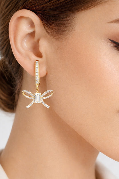 1.19Ct Round Cut High Quality Diamond Infinity Shape Minimalist Vintage Cluster Hoop Earring Gift For Her - HIGHCARAT DIAMONDS #wearthelook