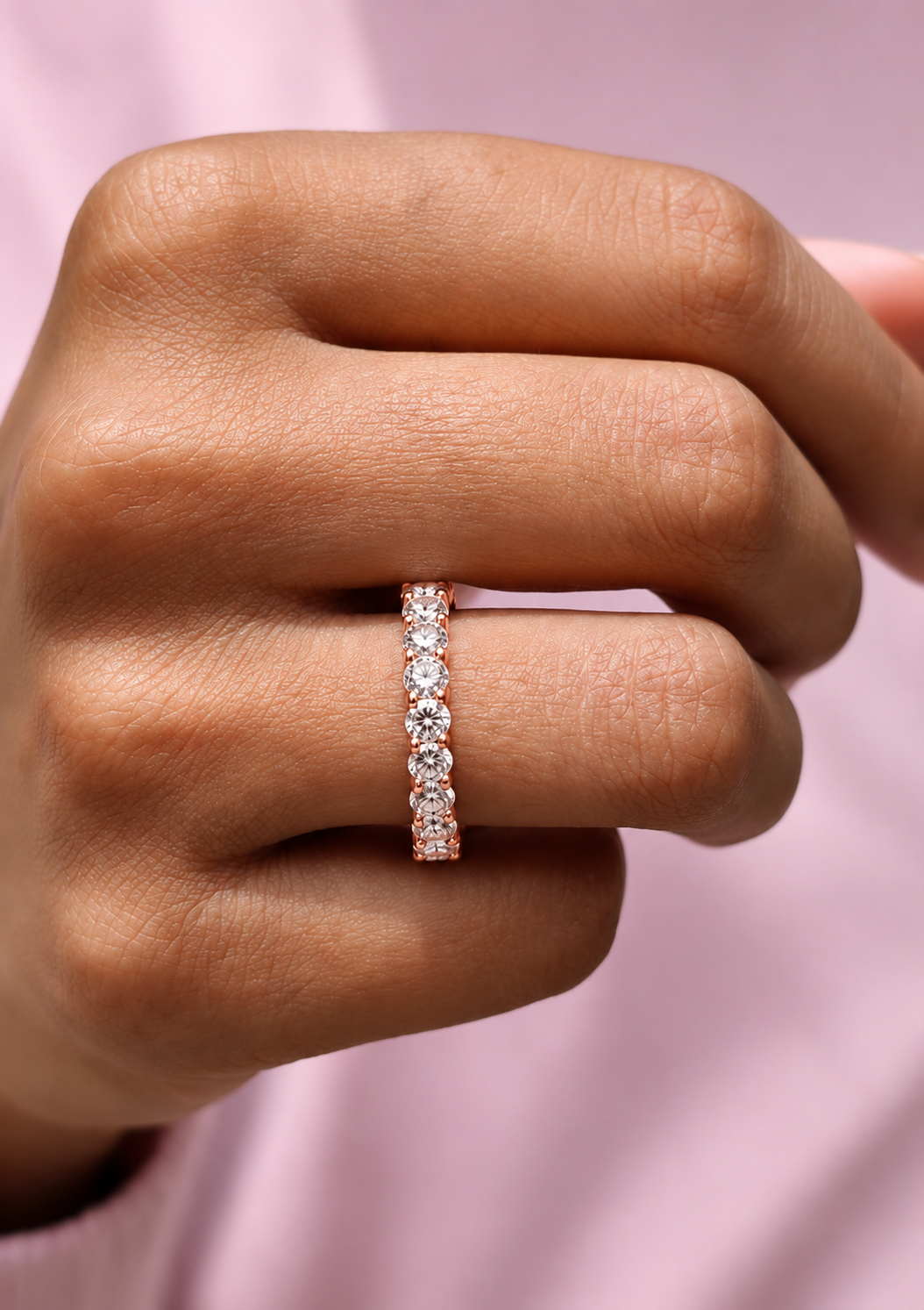 1.20 Ct Round Shaped Colorless Lab Grown & Natural Diamond Eternity Band Ring  For Wedding And Also Using Wear Using Unisex - HIGHCARAT DIAMONDS