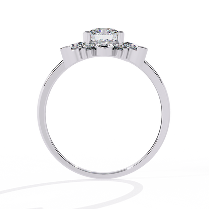 1.20Ct Round Cut Diamond Prong Set  Halo style Elegant Dainty Classic Promise Ring Gift For Wife - HIGHCARAT DIAMONDS