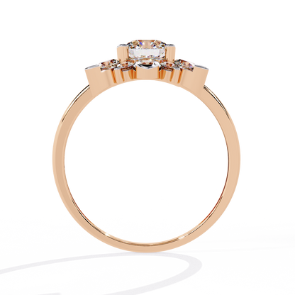 1.20Ct Round Cut Diamond Prong Set  Halo style Elegant Dainty Classic Promise Ring Gift For Wife - HIGHCARAT DIAMONDS