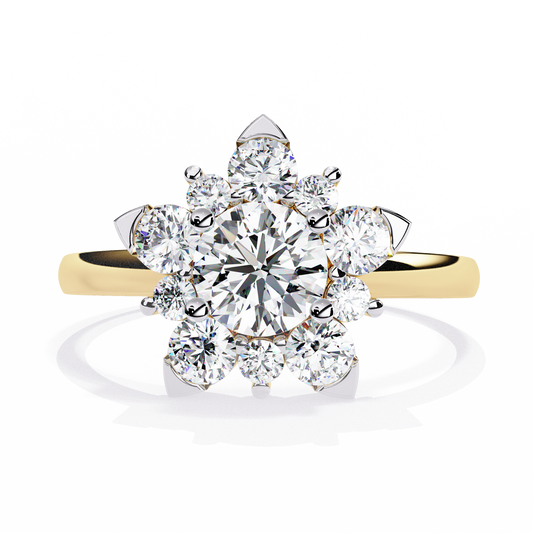 1.20Ct Round Cut Diamond Prong Set  Halo style Elegant Dainty Classic Promise Ring Gift For Wife - HIGHCARAT DIAMONDS