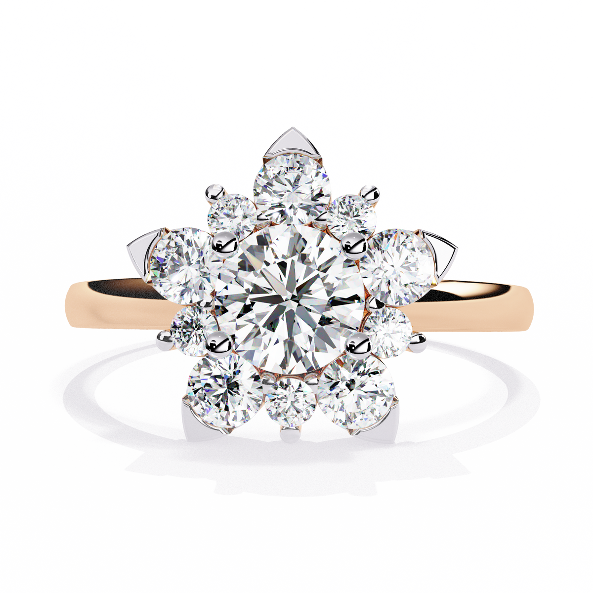 1.20Ct Round Cut Diamond Prong Set  Halo style Elegant Dainty Classic Promise Ring Gift For Wife - HIGHCARAT DIAMONDS
