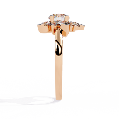 1.20Ct Round Cut Diamond Prong Set  Halo style Elegant Dainty Classic Promise Ring Gift For Wife