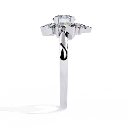 1.20Ct Round Cut Diamond Prong Set  Halo style Elegant Dainty Classic Promise Ring Gift For Wife