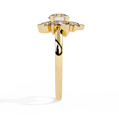 1.20Ct Round Cut Diamond Prong Set  Halo style Elegant Dainty Classic Promise Ring Gift For Wife