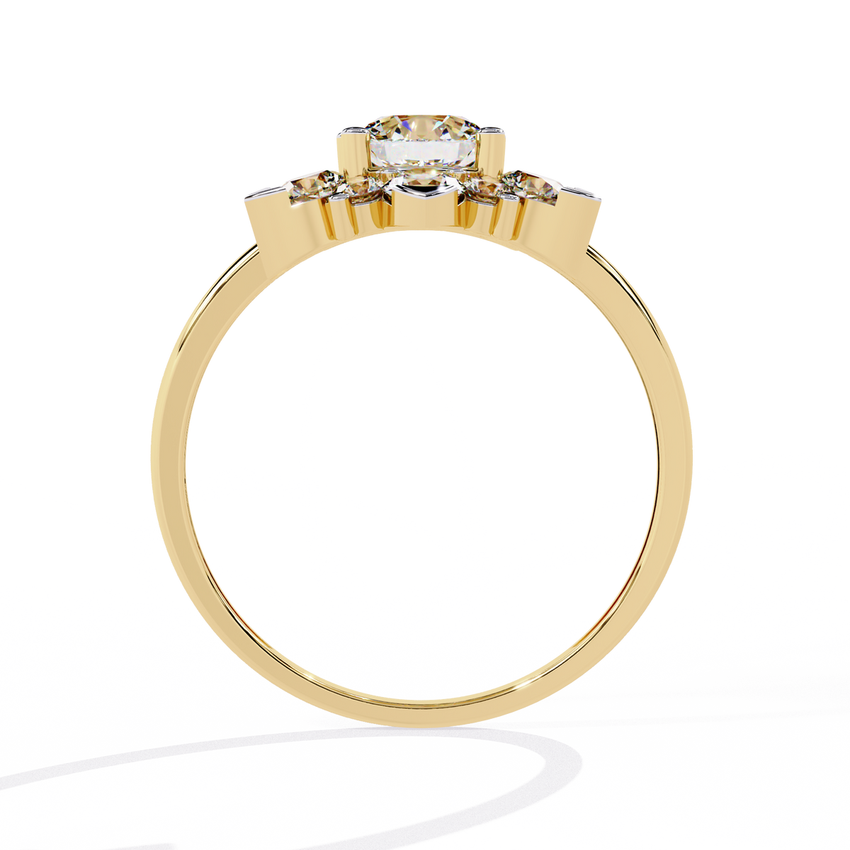 1.20Ct Round Cut Diamond Prong Set  Halo style Elegant Dainty Classic Promise Ring Gift For Wife - HIGHCARAT DIAMONDS