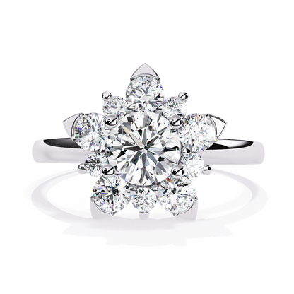1.20Ct Round Cut Diamond Prong Set  Halo style Elegant Dainty Classic Promise Ring Gift For Wife - HIGHCARAT DIAMONDS