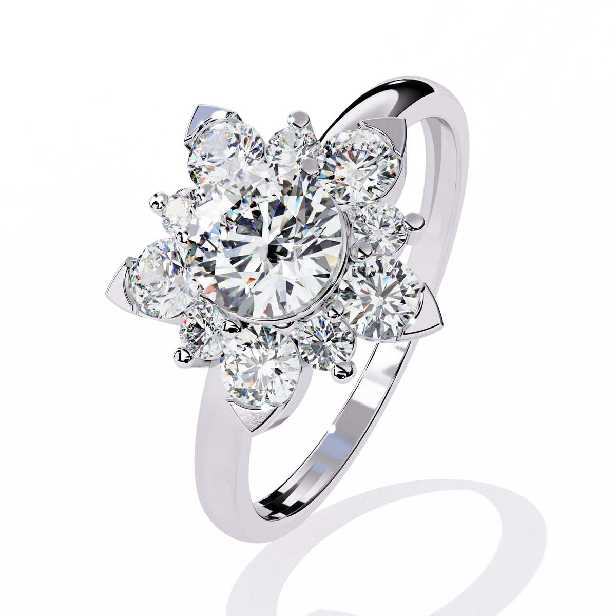1.20Ct Round Cut Diamond Prong Set  Halo style Elegant Dainty Classic Promise Ring Gift For Wife - HIGHCARAT DIAMONDS