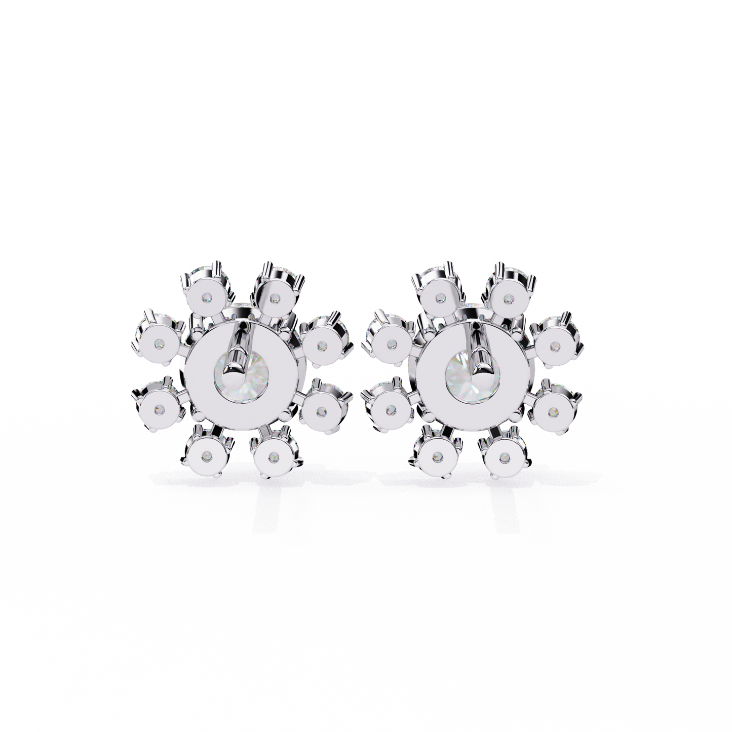 1.22Ct Round Cut Lab Grown Diamond Flower Shape Elegant Sparkling Vintage Engagement Stud Earring Gift For  Women's - HIGHCARAT DIAMONDS