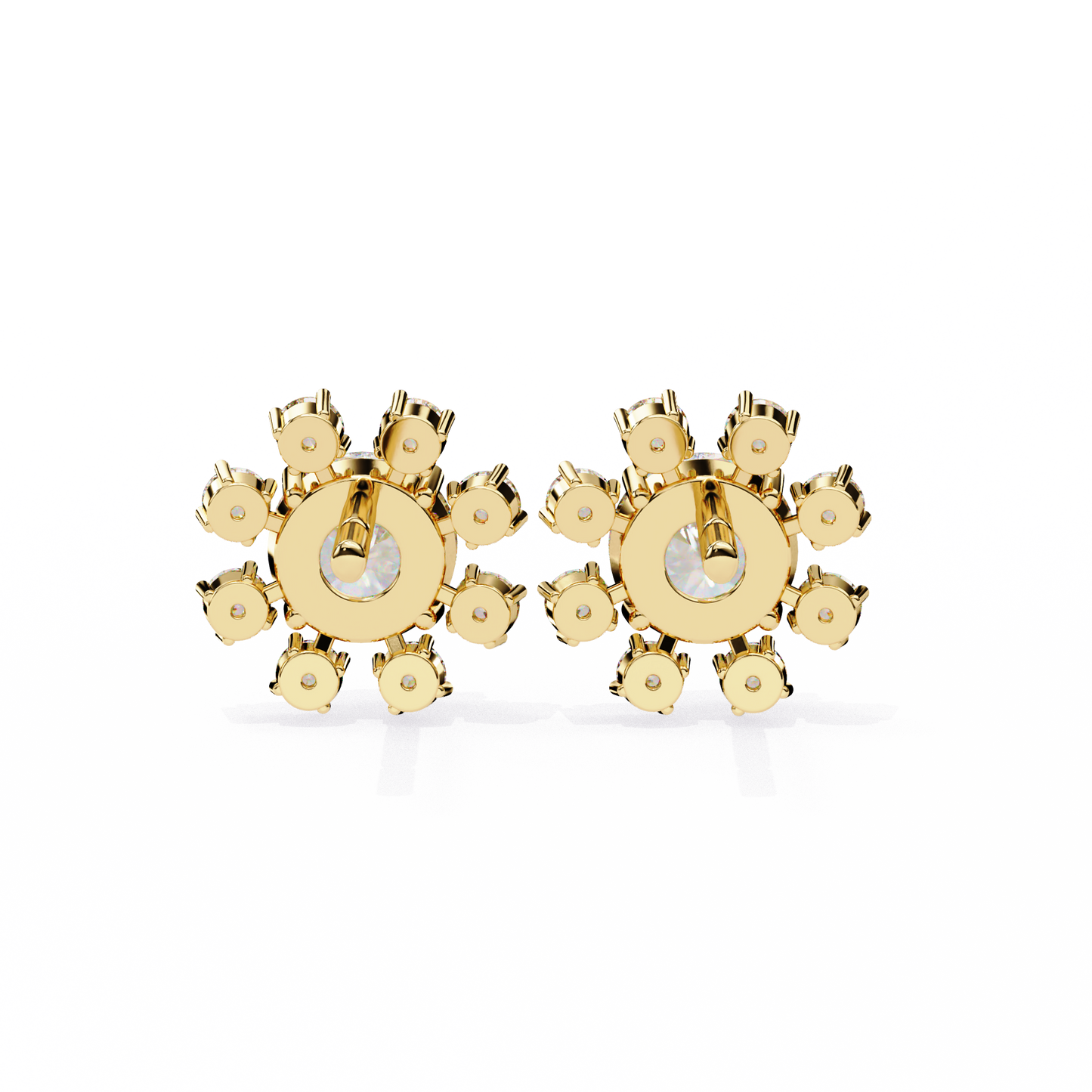 1.22Ct Round Cut Lab Grown Diamond Flower Shape Elegant Sparkling Vintage Engagement Stud Earring Gift For  Women's - HIGHCARAT DIAMONDS