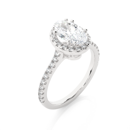 1.26 CT ,14k solid Rose Gold Oval And Round Cut Lab Grown Diamond ring in every occasion wear - HIGHCARAT DIAMONDS
