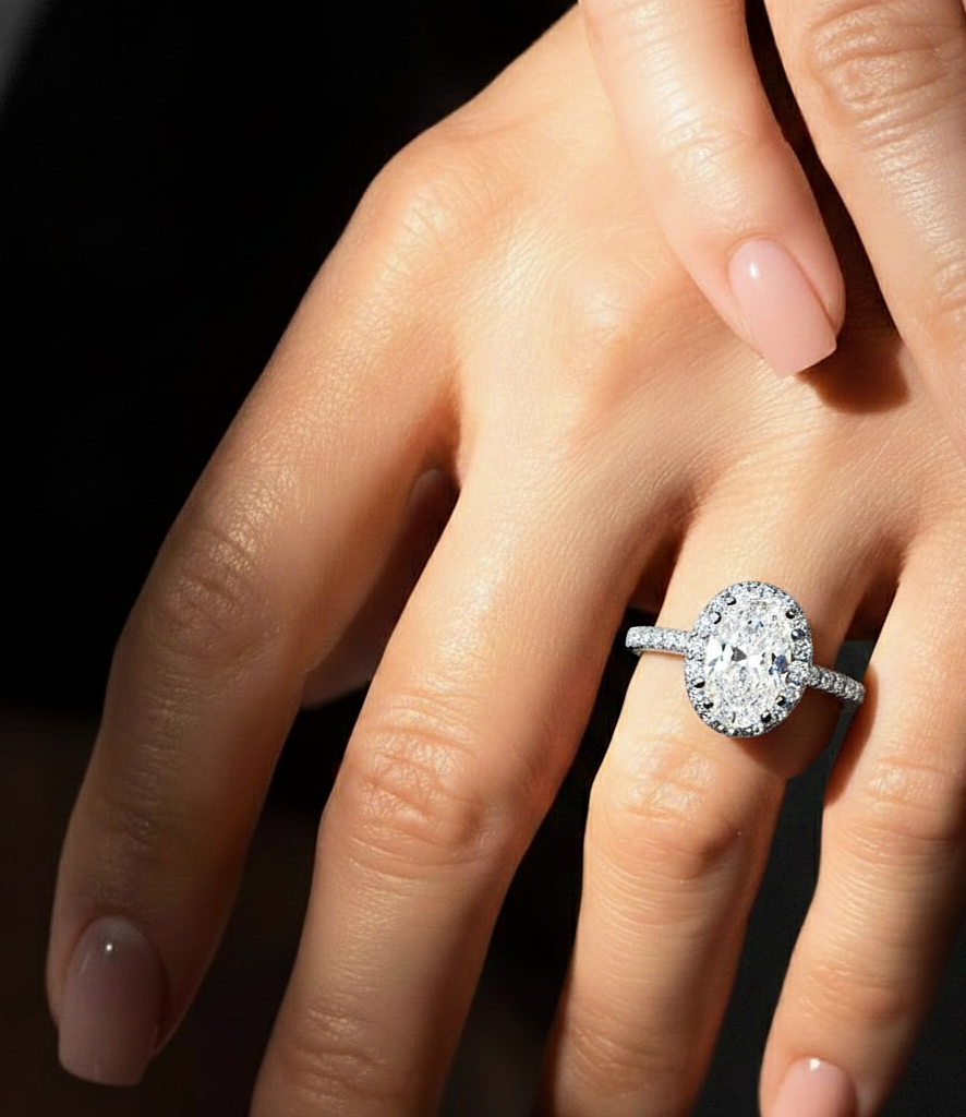 1.26 CT ,14k solid Rose Gold Oval And Round Cut Lab Grown Diamond ring in every occasion wear - HIGHCARAT DIAMONDS #wearthelook