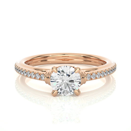 1.26 CT Lab grown  Round Diamond Ring For Wedding, Center Diamond With Accent Detailing Perfect Gift For Her - HIGHCARAT DIAMONDS