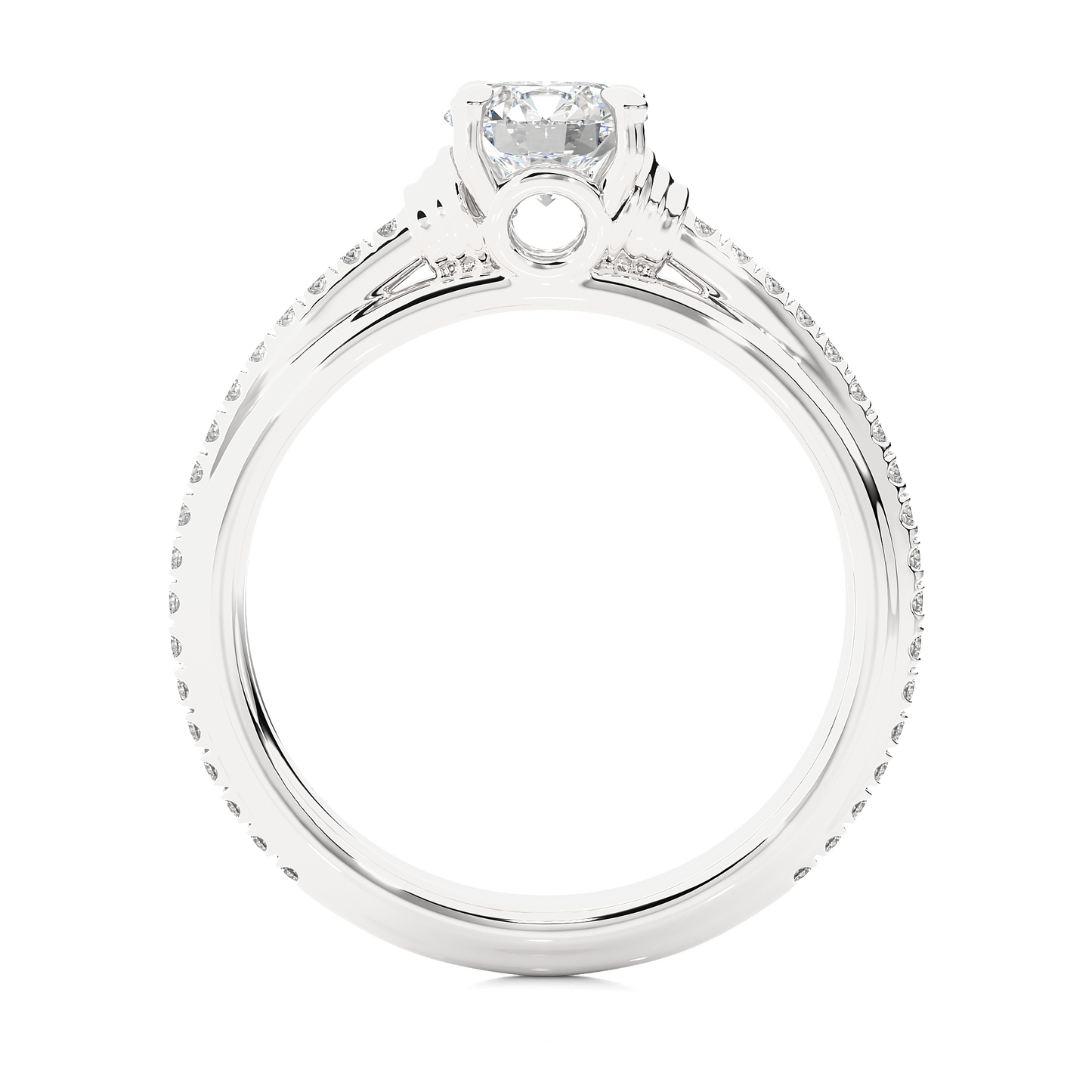 1.26 CT Lab grown  Round Diamond Ring For Wedding, Center Diamond With Accent Detailing Perfect Gift For Her - HIGHCARAT DIAMONDS