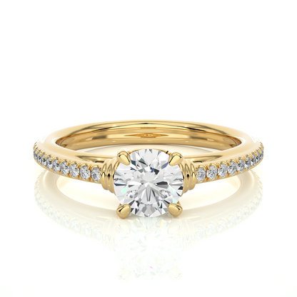 1.26 CT Lab grown  Round Diamond Ring For Wedding, Center Diamond With Accent Detailing Perfect Gift For Her - HIGHCARAT DIAMONDS