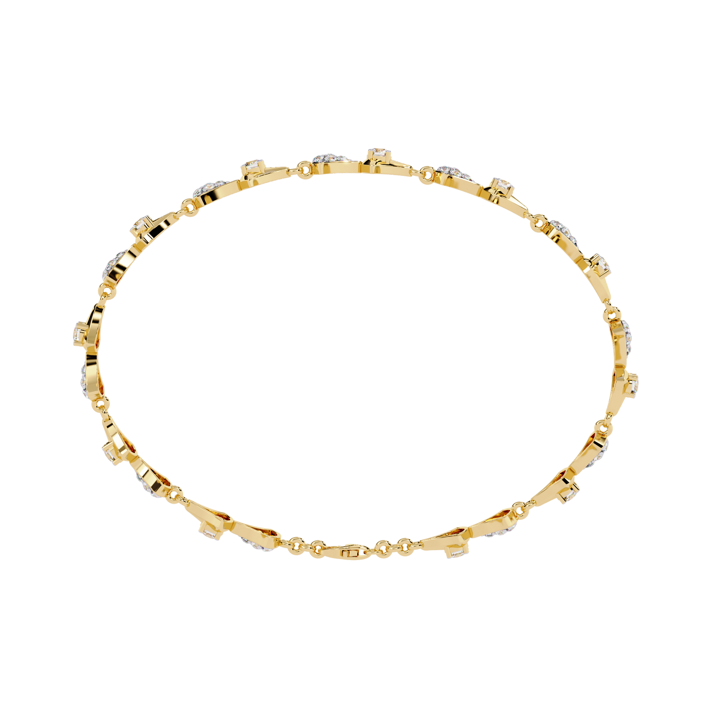 1.26Ct Round Cut Lab Grown Diamond Art Deco Dainty Elegant Timeless Perfect Minimalist Line Bracelet For Gift - HIGHCARAT DIAMONDS