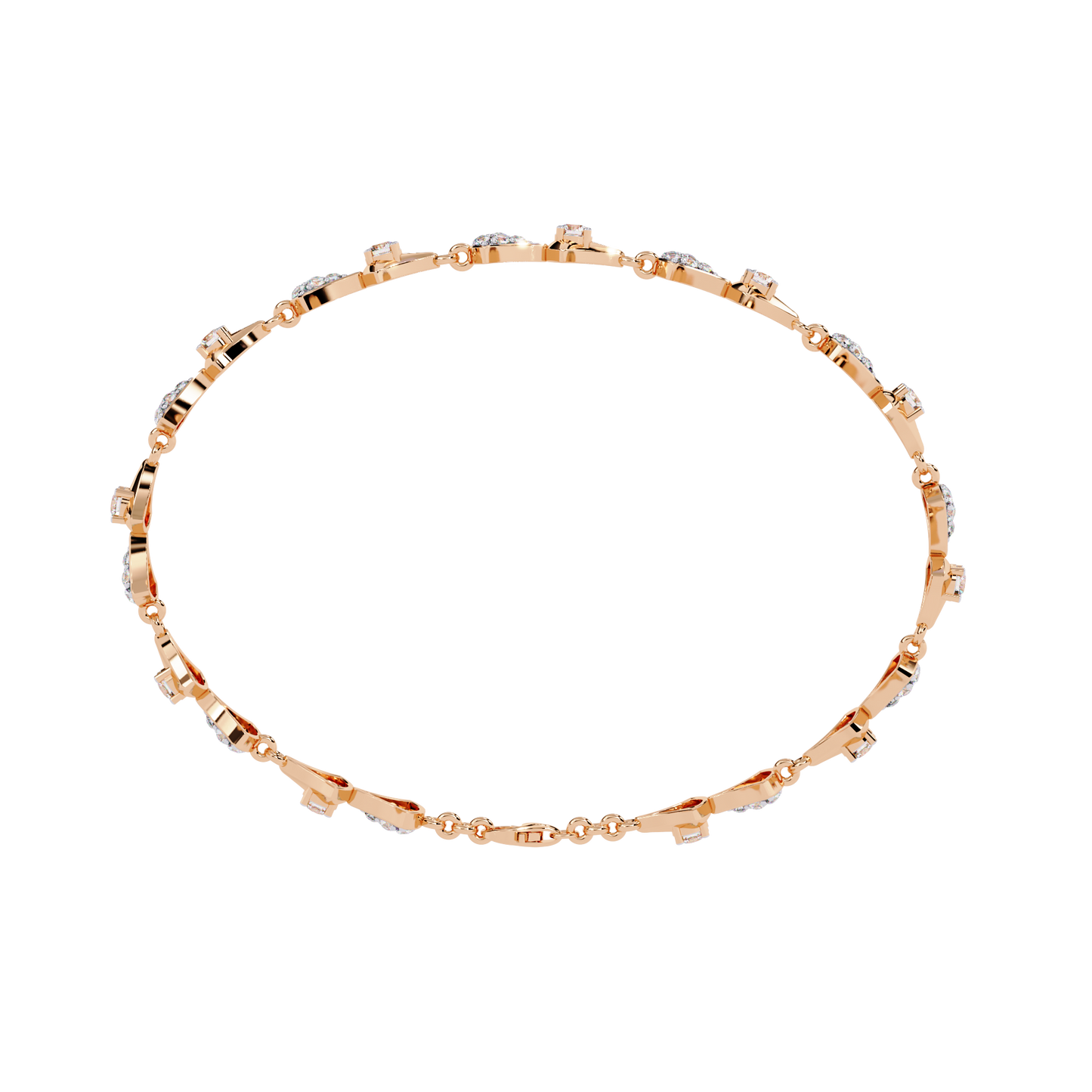 1.26Ct Round Cut Lab Grown Diamond Art Deco Dainty Elegant Timeless Perfect Minimalist Line Bracelet For Gift - HIGHCARAT DIAMONDS