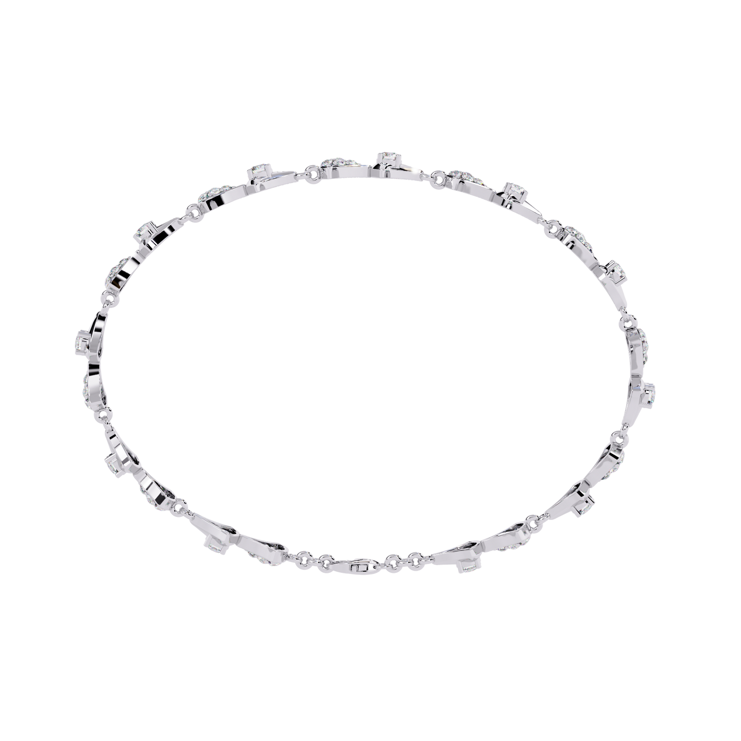 1.26Ct Round Cut Lab Grown Diamond Art Deco Dainty Elegant Timeless Perfect Minimalist Line Bracelet For Gift - HIGHCARAT DIAMONDS
