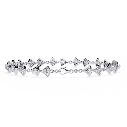 1.26Ct Round Cut Lab Grown Diamond Art Deco Dainty Elegant Timeless Perfect Minimalist Line Bracelet For Gift - HIGHCARAT DIAMONDS