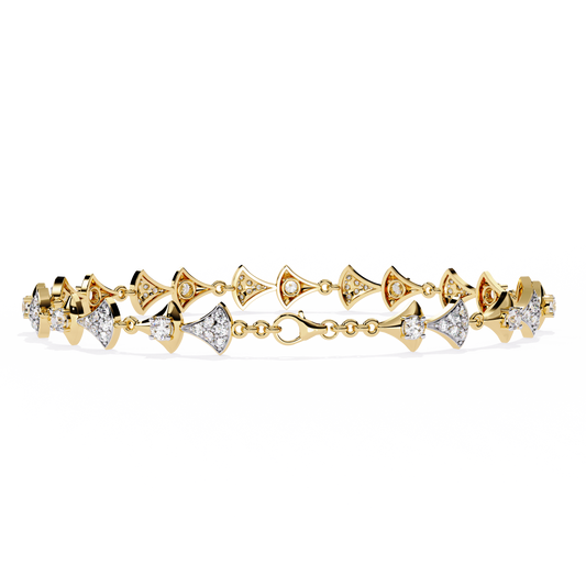 1.26Ct Round Cut Lab Grown Diamond Art Deco Dainty Elegant Timeless Perfect Minimalist Line Bracelet For Gift - HIGHCARAT DIAMONDS