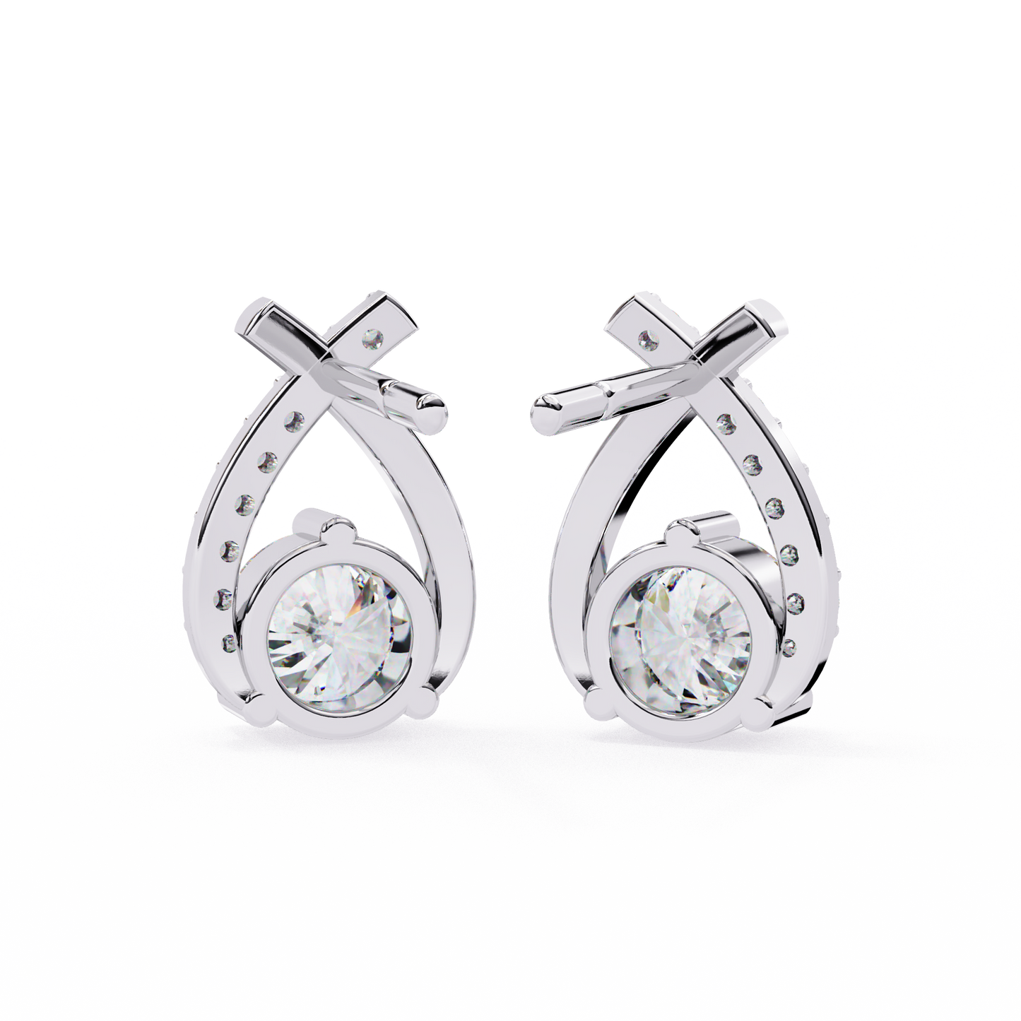 Pear Shape 1.27Ct Round Cut Diamond Delicate Classic Prong Set Dainty Stud Earring Gift for Women's - HIGHCARAT DIAMONDS