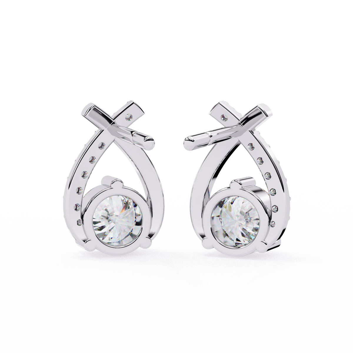 Pear Shape 1.27Ct Round Cut Diamond Delicate Classic Prong Set Dainty Stud Earring Gift for Women's - HIGHCARAT DIAMONDS