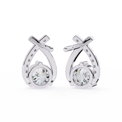 Pear Shape 1.27Ct Round Cut Diamond Delicate Classic Prong Set Dainty Stud Earring Gift for Women's - HIGHCARAT DIAMONDS
