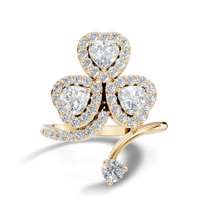 1.28Ct Heart and Round Cut White Colorless Diamond Antique Art Deco Vintage Wedding Ring For Women's - HIGHCARAT DIAMONDS