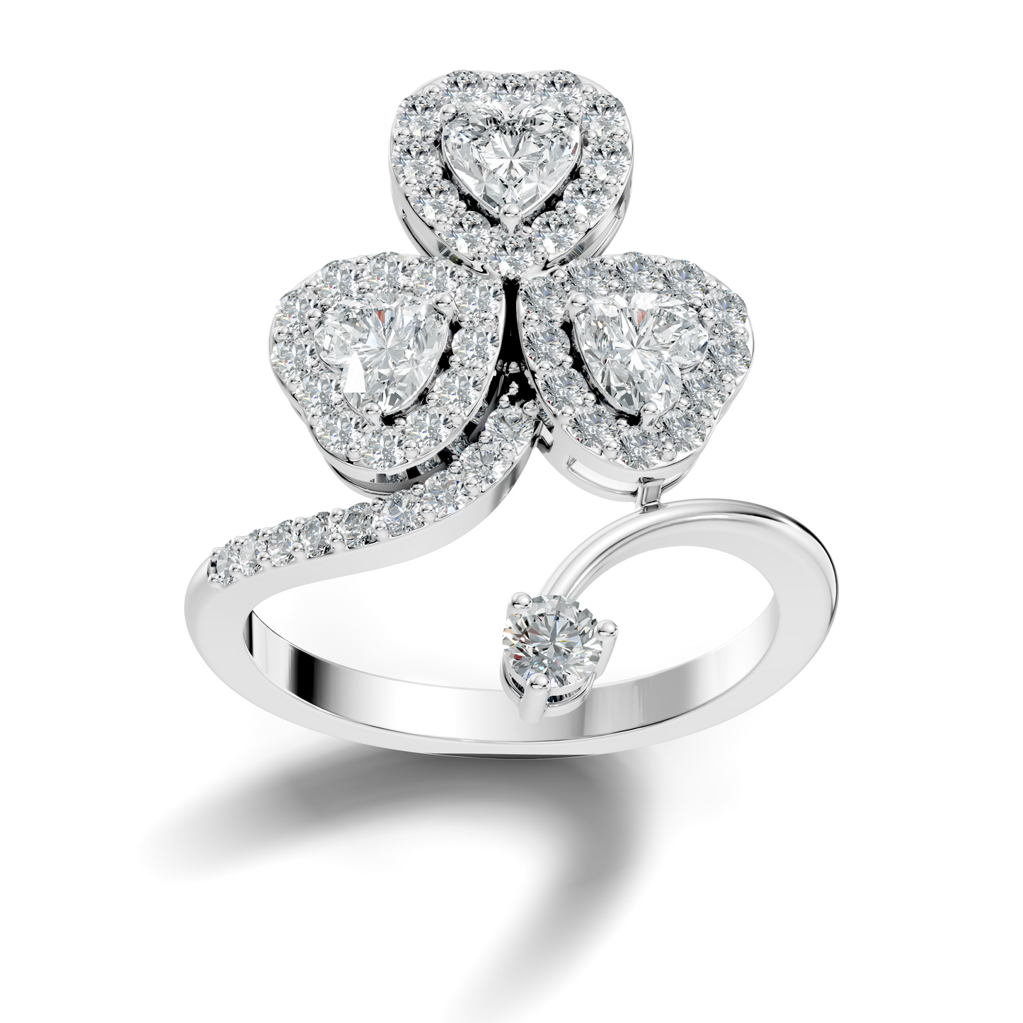 1.28Ct Heart and Round Cut White Colorless Diamond Antique Art Deco Vintage Wedding Ring For Women's - HIGHCARAT DIAMONDS