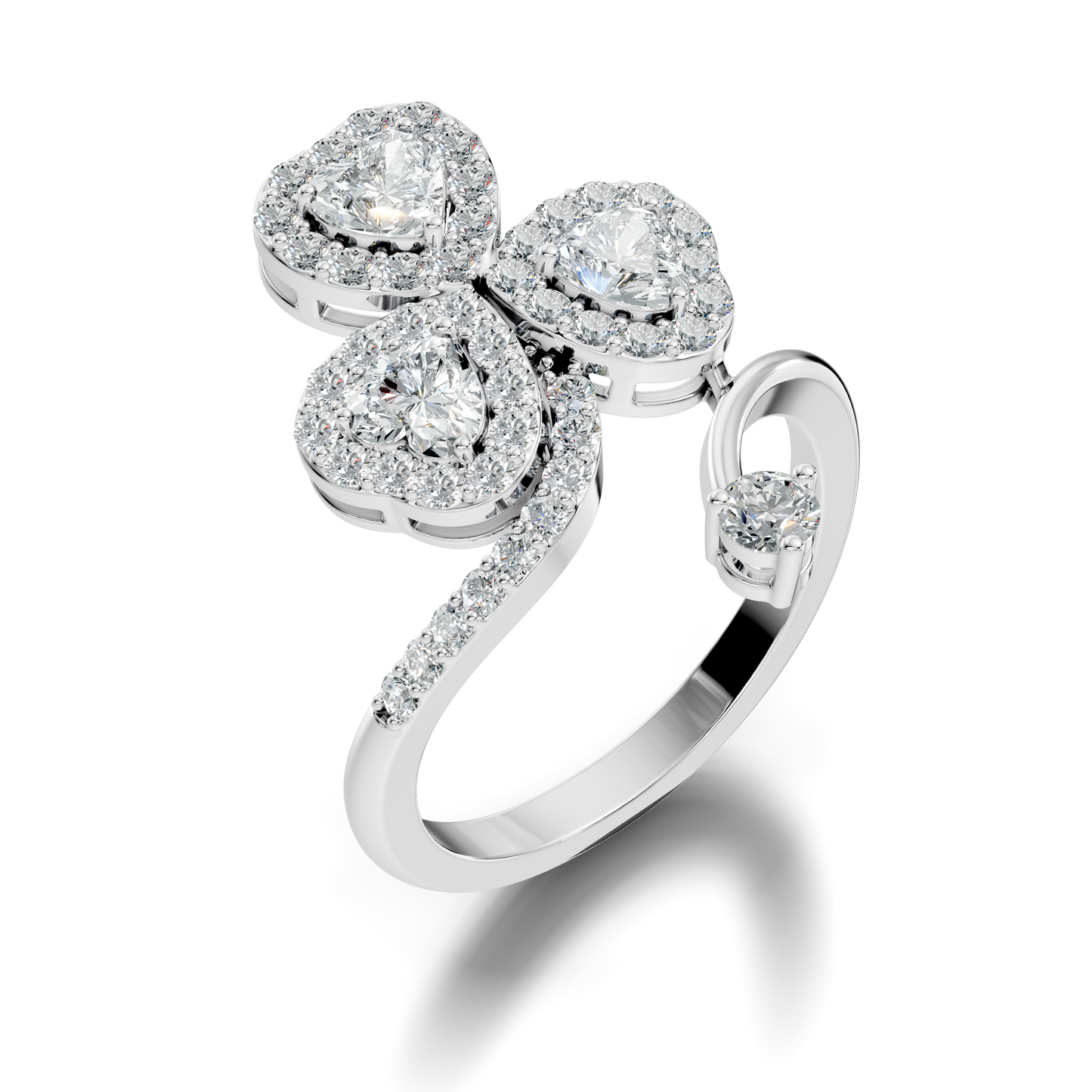 1.28Ct Heart and Round Cut White Colorless Diamond Antique Art Deco Vintage Wedding Ring For Women's - HIGHCARAT DIAMONDS