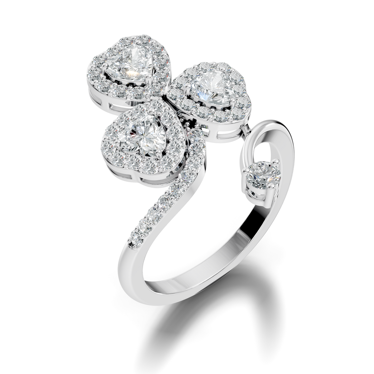 1.28Ct Heart and Round Cut White Colorless Diamond Antique Art Deco Vintage Wedding Ring For Women's - HIGHCARAT DIAMONDS