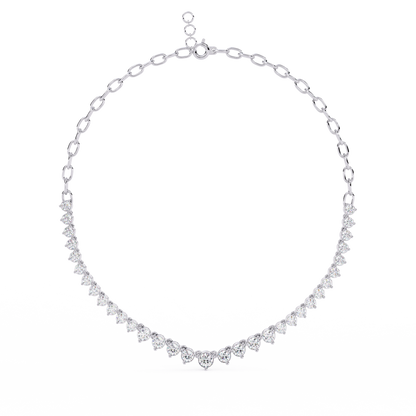 1.29 Ct ,14k Solid Gold Unique Round Cut Lab Grown & Natural Dainty Channel Set Diamond Necklace For Wedding - HIGHCARAT DIAMONDS