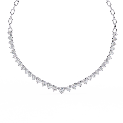 1.29 Ct ,14k Solid Gold Unique Round Cut Lab Grown & Natural Dainty Channel Set Diamond Necklace For Wedding - HIGHCARAT DIAMONDS