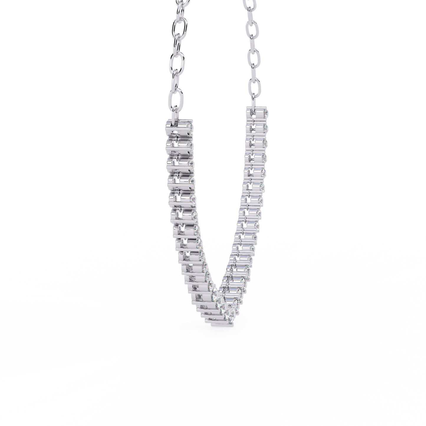 1.29 Ct ,14k Solid Gold Unique Round Cut Lab Grown & Natural Dainty Channel Set Diamond Necklace For Wedding - HIGHCARAT DIAMONDS