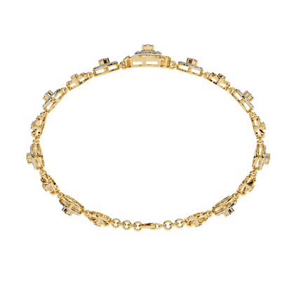 1.29Ct Round Cut Natural Diamond Halo Style Antique Stunning Perfect Line Bracelet Gift For Her - HIGHCARAT DIAMONDS