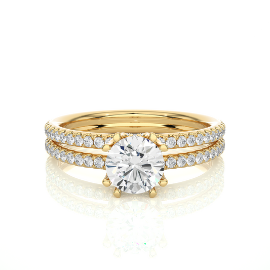 1.32 CT Round Lab Diamond Solitaire Ring 10k Solid White Gold Engagement & Wedding Bridal Set  Luxury Promise Ring - HIGHCARAT DIAMONDS