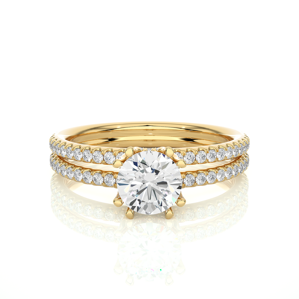 1.32 CT Round Lab Diamond Solitaire Ring 10k Solid White Gold Engagement & Wedding Bridal Set  Luxury Promise Ring - HIGHCARAT DIAMONDS