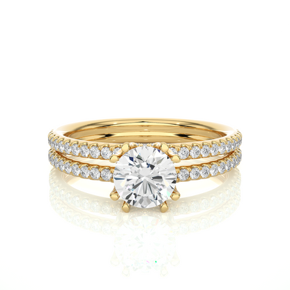 1.32 CT Round Lab Diamond Solitaire Ring 10k Solid White Gold Engagement & Wedding Bridal Set  Luxury Promise Ring - HIGHCARAT DIAMONDS