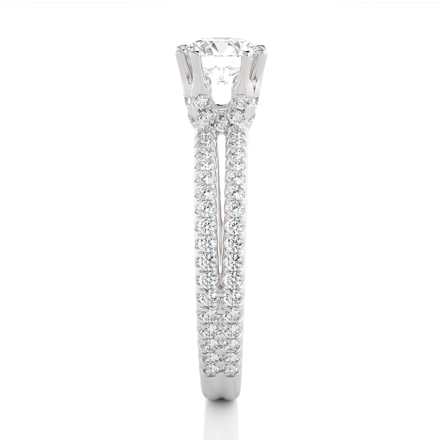 1.32 CT Round Lab Diamond Solitaire Ring 10k Solid White Gold Engagement & Wedding Bridal Set  Luxury Promise Ring