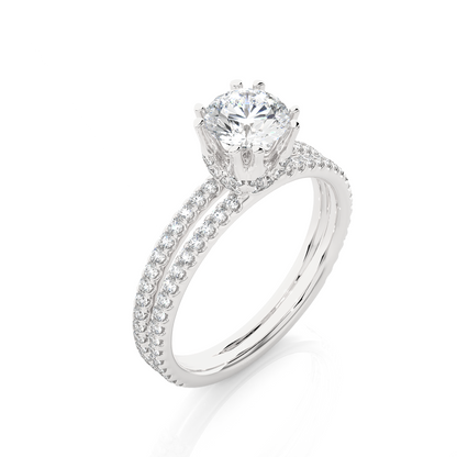 1.32 CT Round Lab Diamond Solitaire Ring 10k Solid White Gold Engagement & Wedding Bridal Set  Luxury Promise Ring - HIGHCARAT DIAMONDS