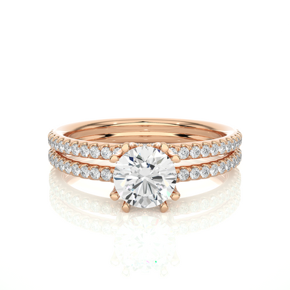 1.32 CT Round Lab Diamond Solitaire Ring 10k Solid White Gold Engagement & Wedding Bridal Set  Luxury Promise Ring - HIGHCARAT DIAMONDS