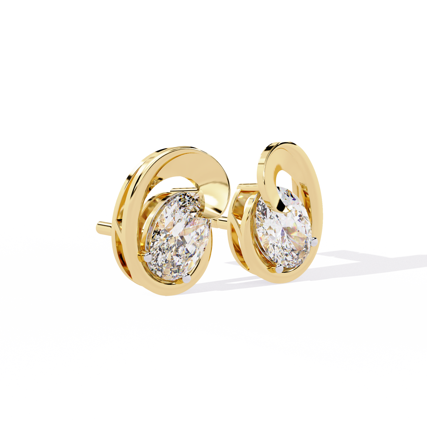 Solitaire 1.32Ct Oval Cut Lab Grown Diamond Antique Cluster Elegant Dainty Daily Wear Stud Earring Gift For Her - HIGHCARAT DIAMONDS